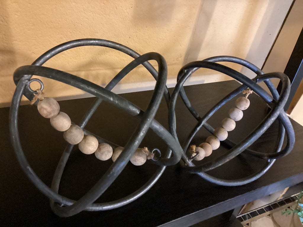 Decor Pieces|Metal Orb Sculptures (PAIR)