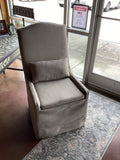 Yesterday's Tree Skirted Linen Chair on Rollers with Bolster Pillow