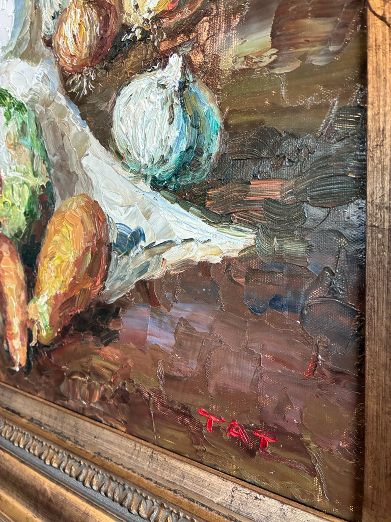 Signed impressionish Vegtable Still Life - Orignal Oil
