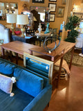 Custom Handmade Sapele Mahogany L-Shaped Standing Desk