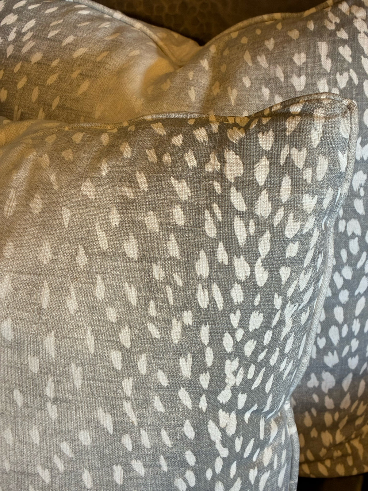 Gray & Ivory Antelope Print Accent Pillow