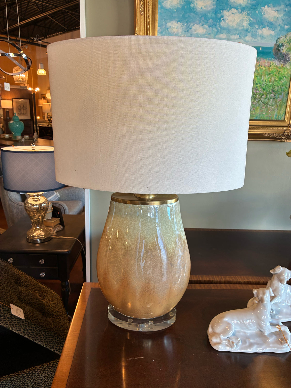 Champagne & Ivory Glass Table Lamp