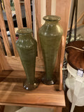 Tall (RT) | Green Art Glass Floor Vase|Tall