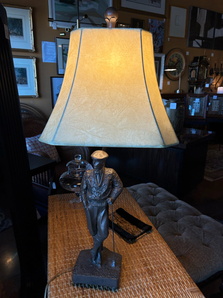 Vintage Golf Figural Table Lamp with Bronze Finish