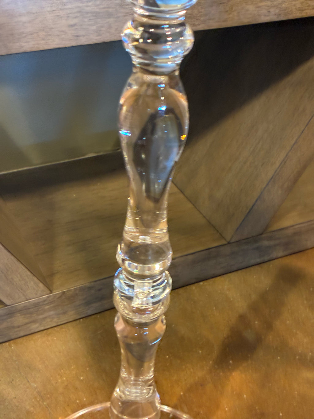 Clear Acrylic Turned Pedistal Drink Table