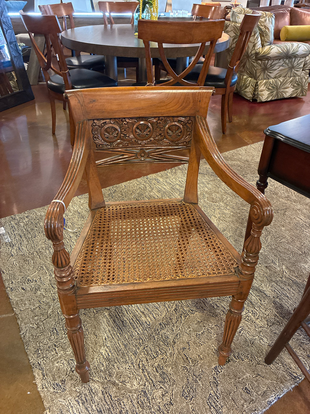 Chair/ Vintage Regency Style Armchair/ Carved Back