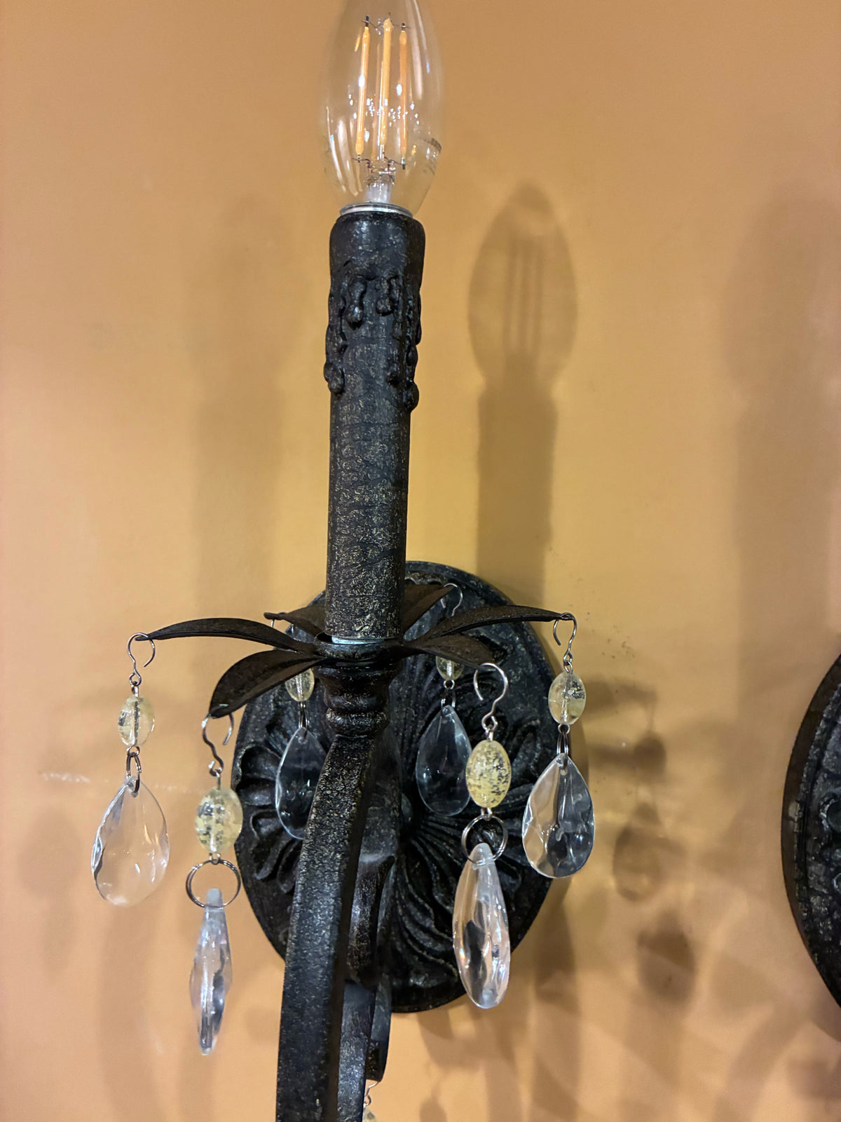 [PAIR] Crystal Drop Wall Sconces