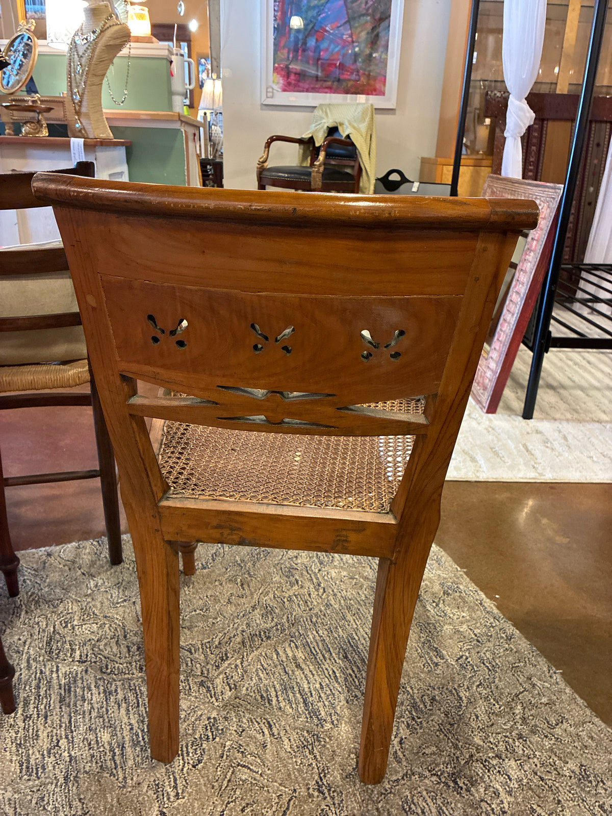 Chair/ Vintage Regency Style Armchair/ Carved Back