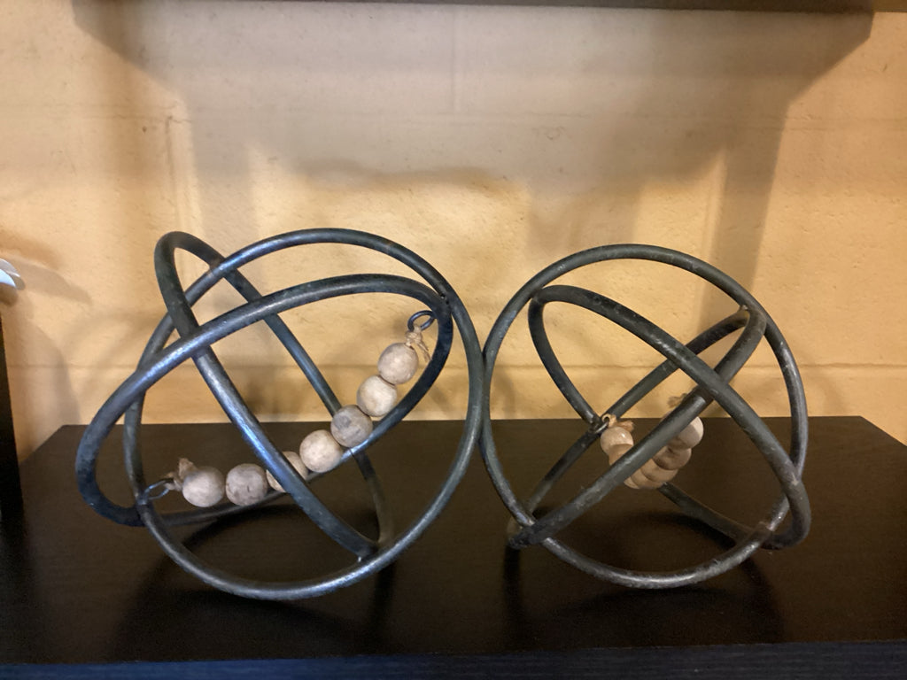 Decor Pieces|Metal Orb Sculptures (PAIR)