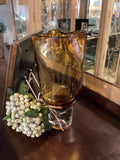Vase | Hand-blown Amber Glass Art