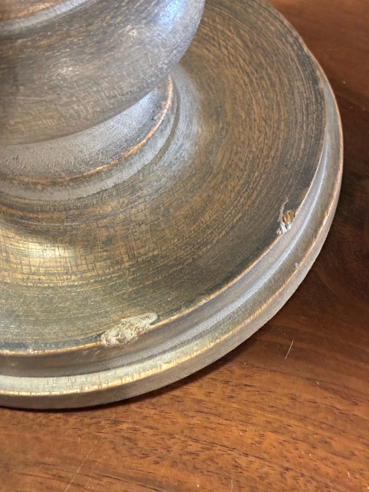 Distressed Wood & Glass Hurricane Candle Holder