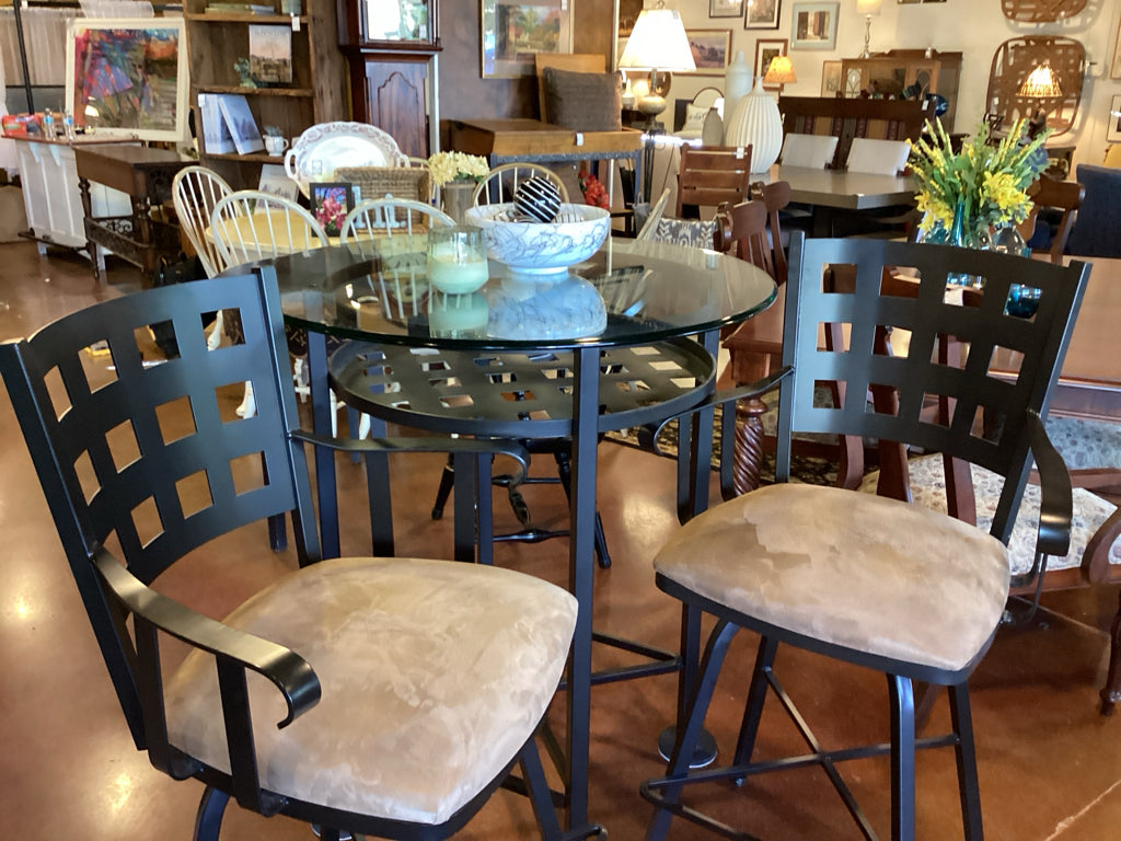 CHARLESTON FORGE Hand Forged Steel / Glass Bistro