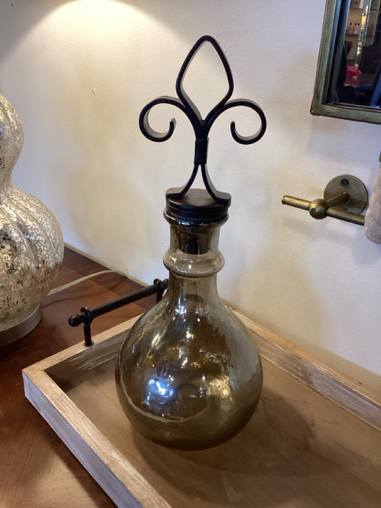 Decor Pieces|16.25H|Decorative Mercury/Silvered-Glass Bottle/Decanter