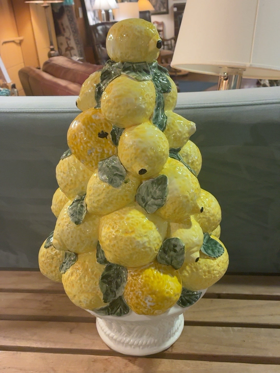 Vintage Italian Majolica Lemon Topiary