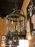 Bronze & Curved Glass 4-light Foyer Lantern