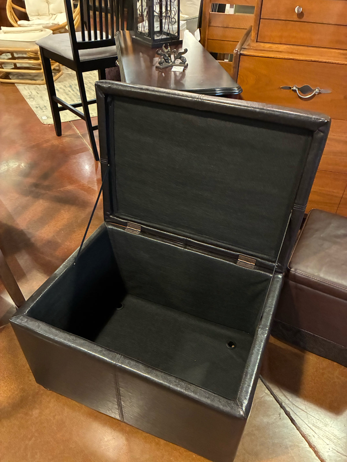 Smart Industry Faux Leather Storage Ottoman