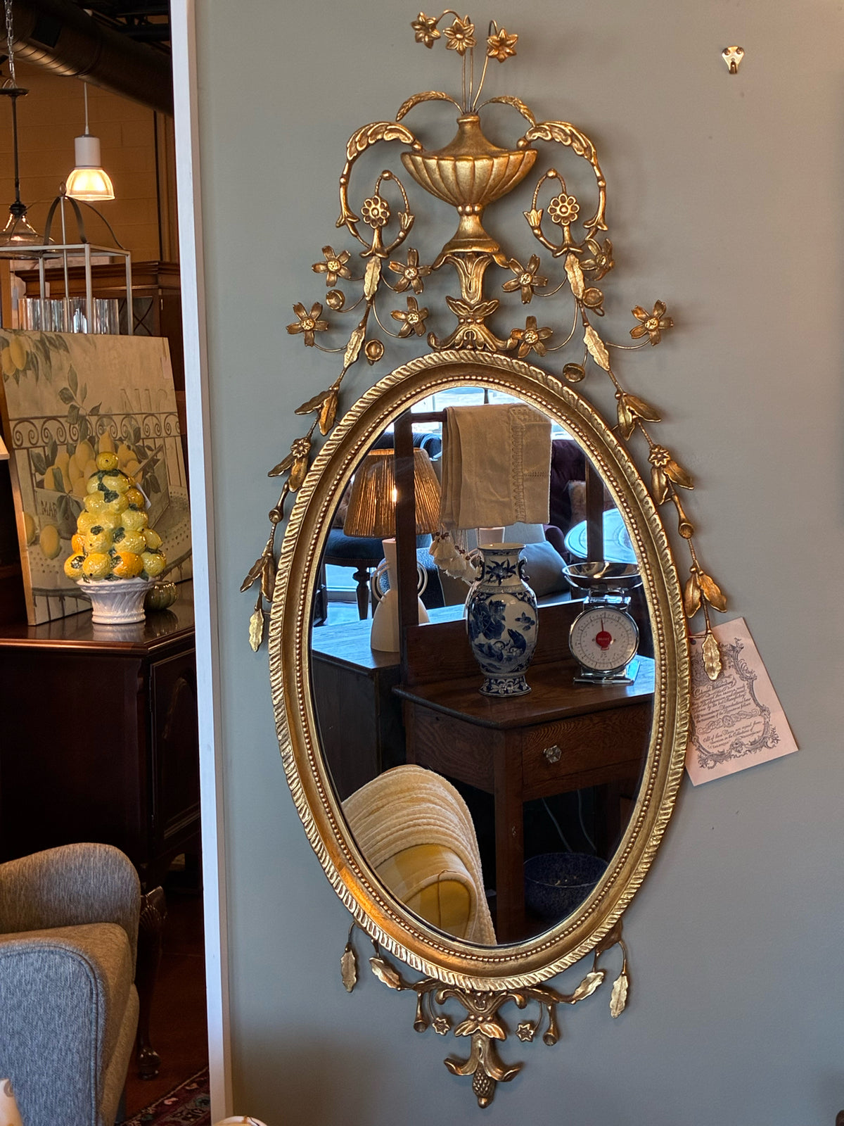Colonial Williamsburg Friedman Brothers Neoclassic Oval Looking Glass