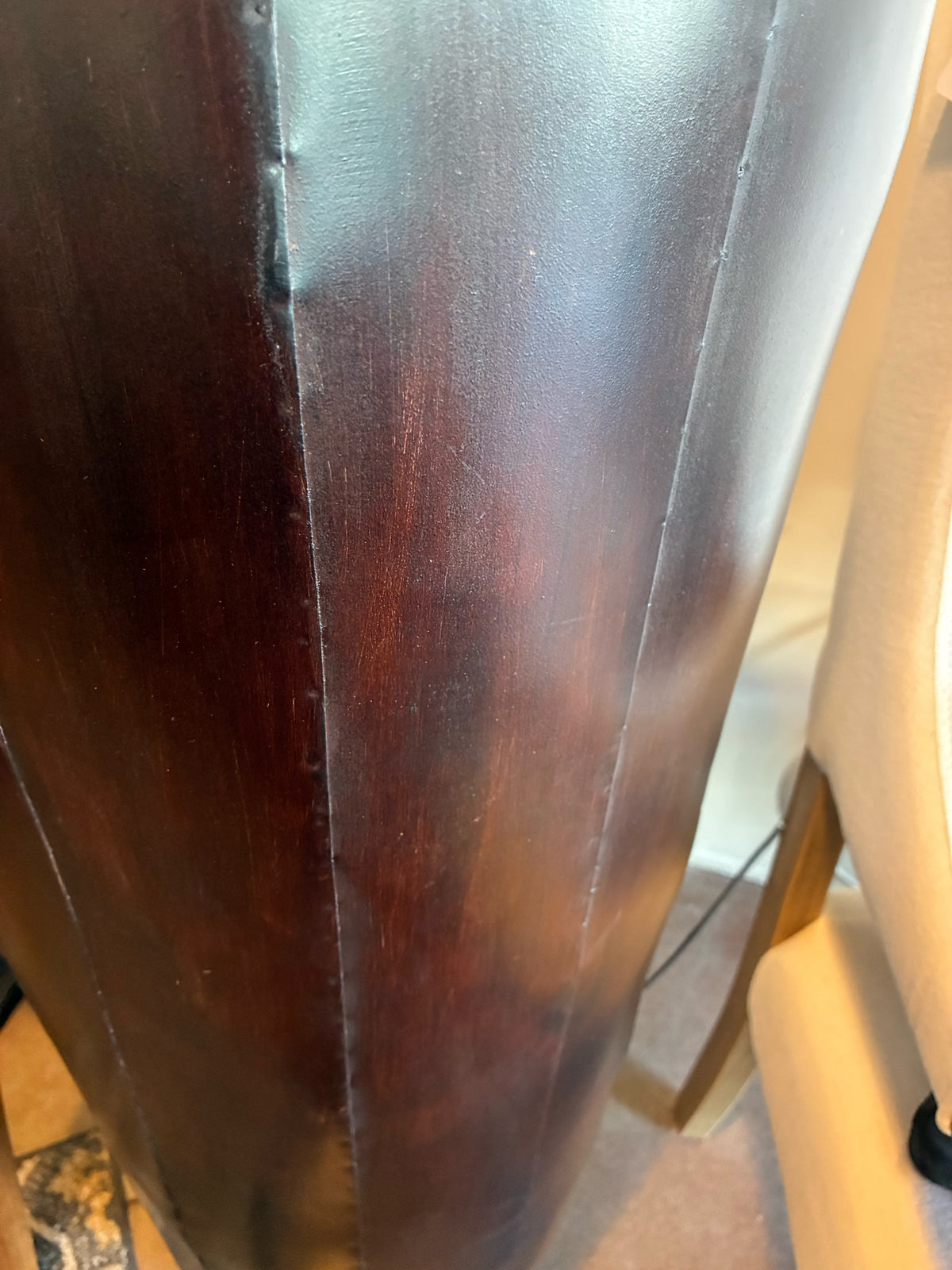 Oversized Metal Floor Vessel — 43.5" H