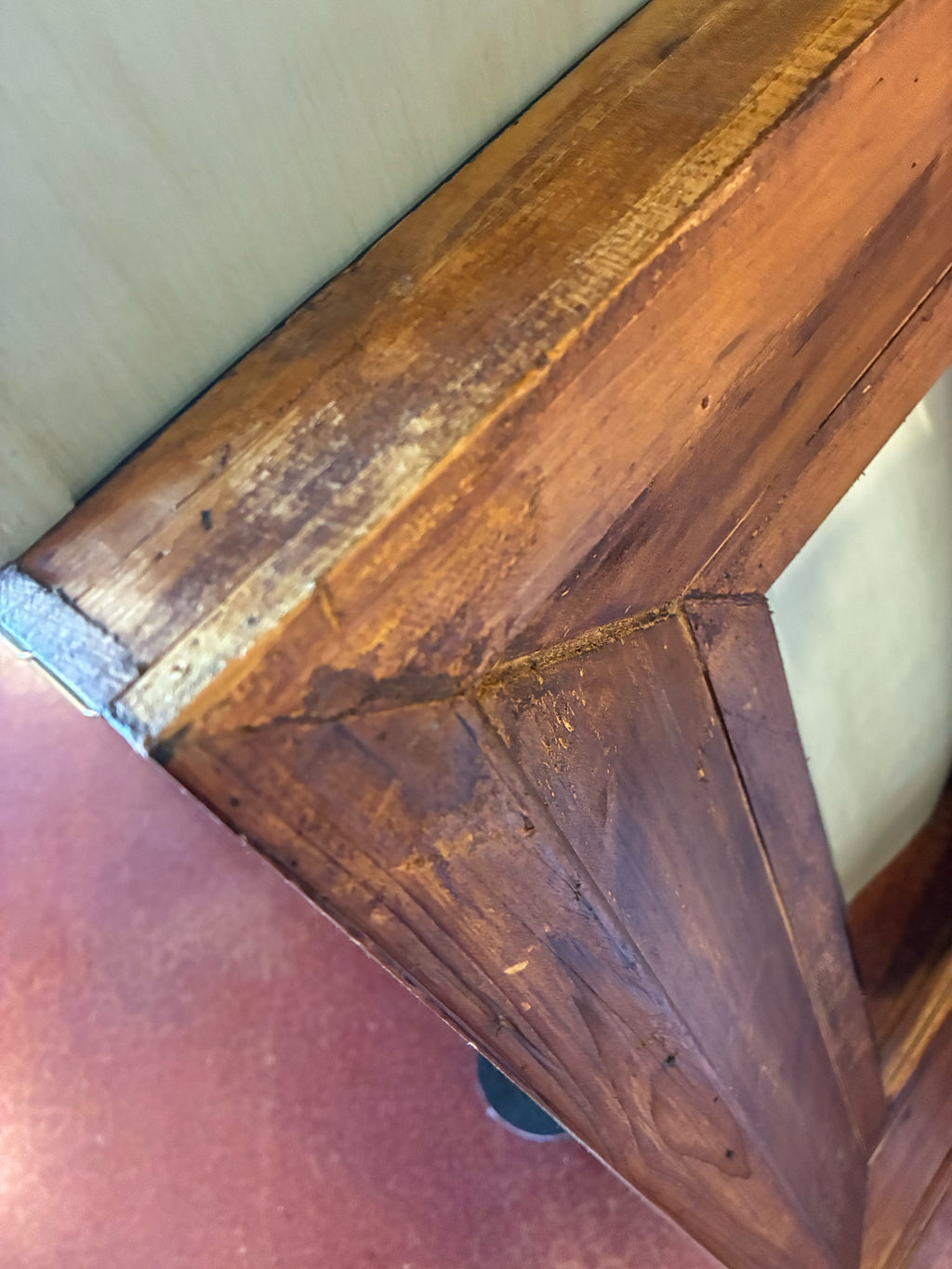 Rustic Honey Stained Pine Mirror