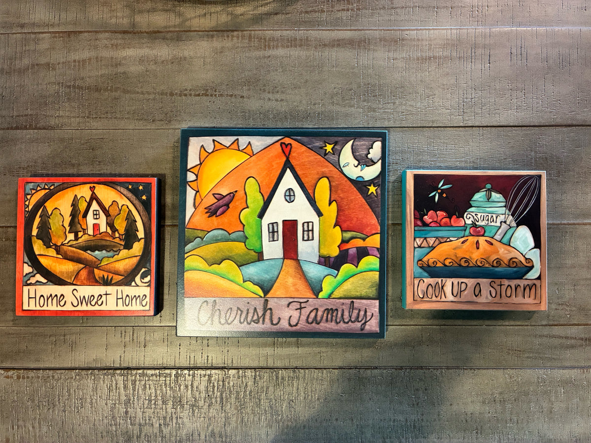 Sticks Whimsical Folk Art Wall Plaques — Set of 3