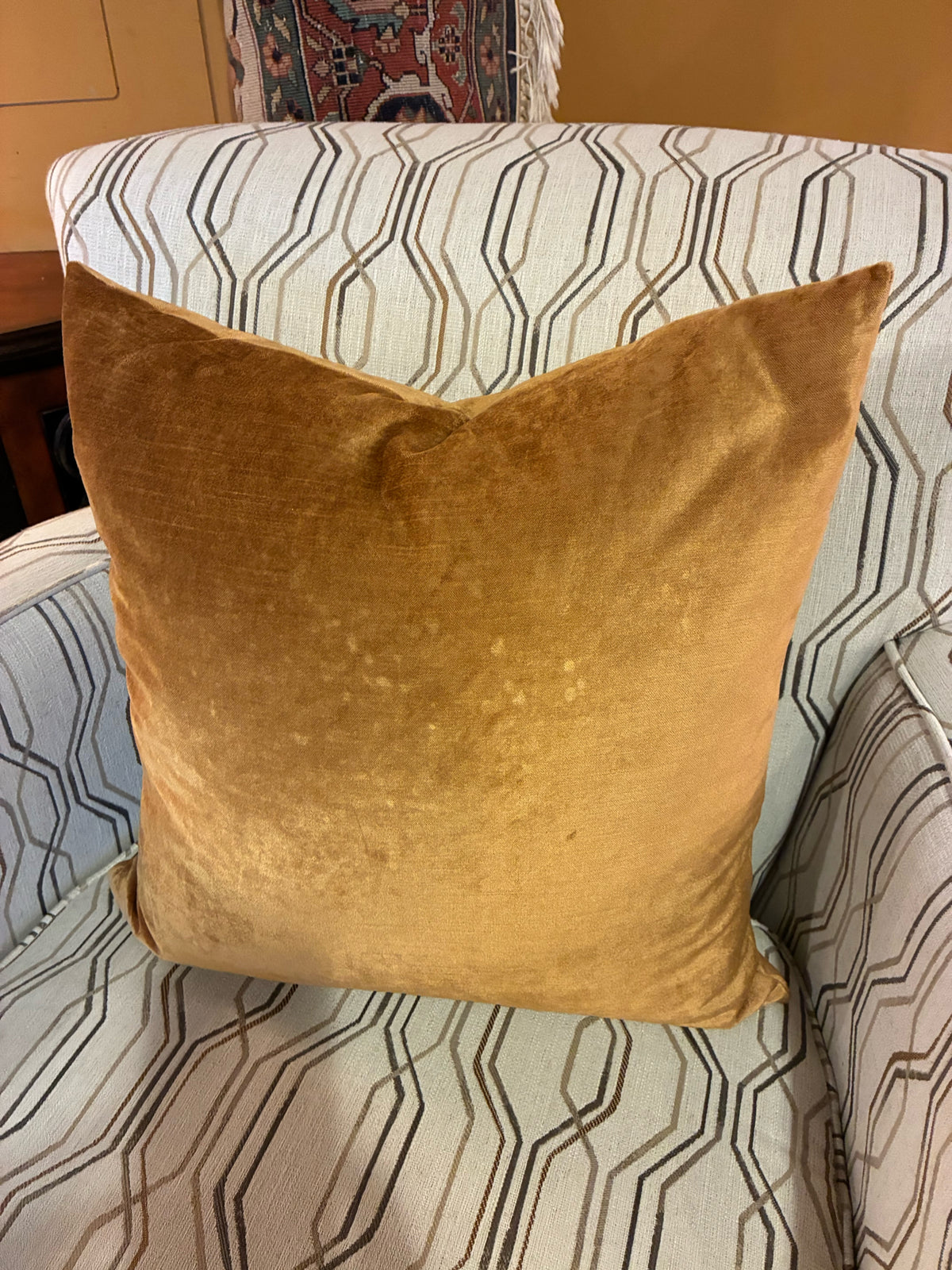 Golden Ochre Velvet  Accent Pillow