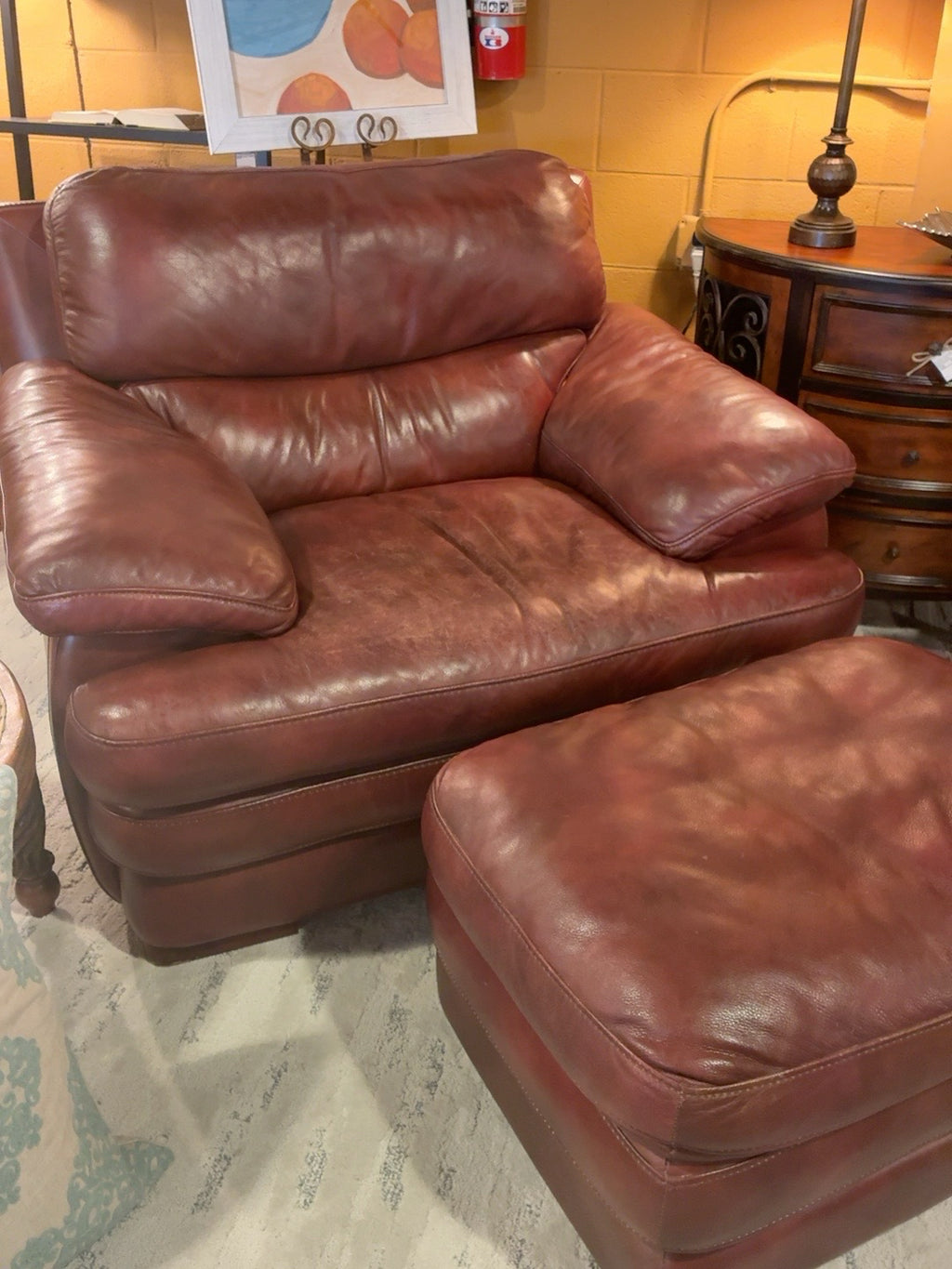Flexsteel Latitudes Leather Chair & Ottoman