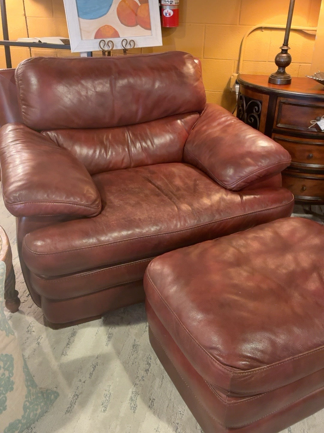 Flexsteel Latitudes Leather Chair & Ottoman