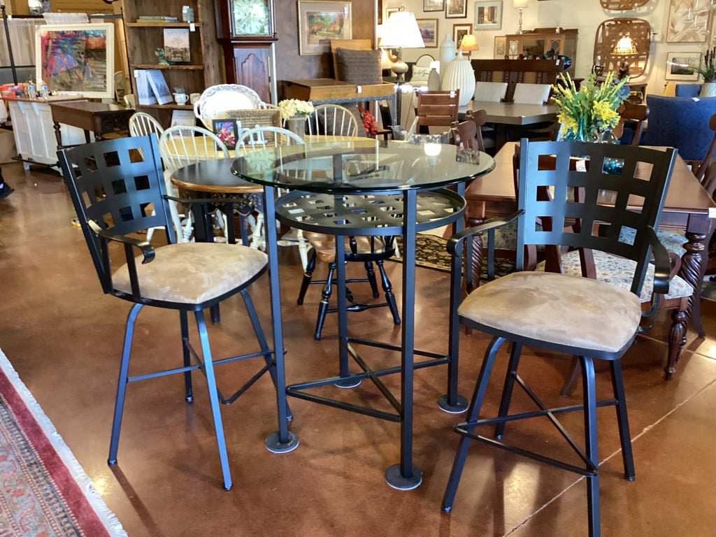 CHARLESTON FORGE Hand Forged Steel / Glass Bistro