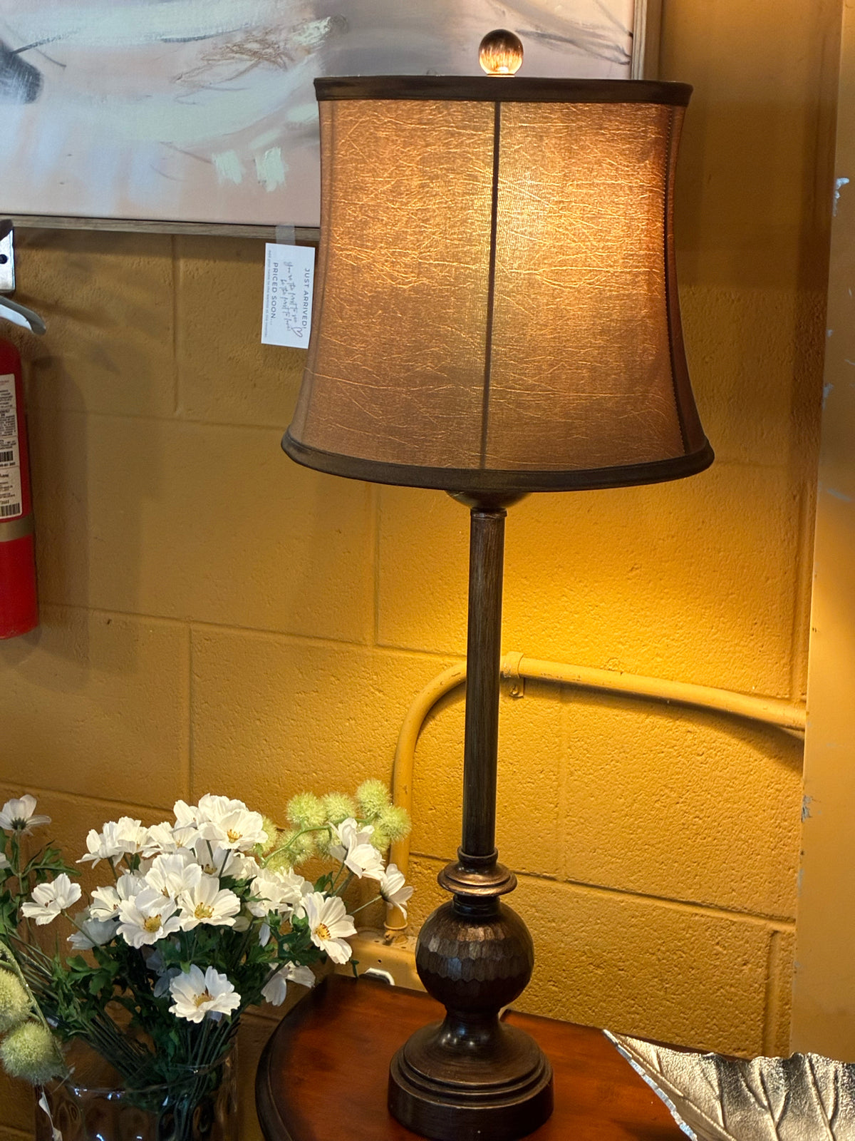 Hammered Bronze-tone Orb Table Lamp