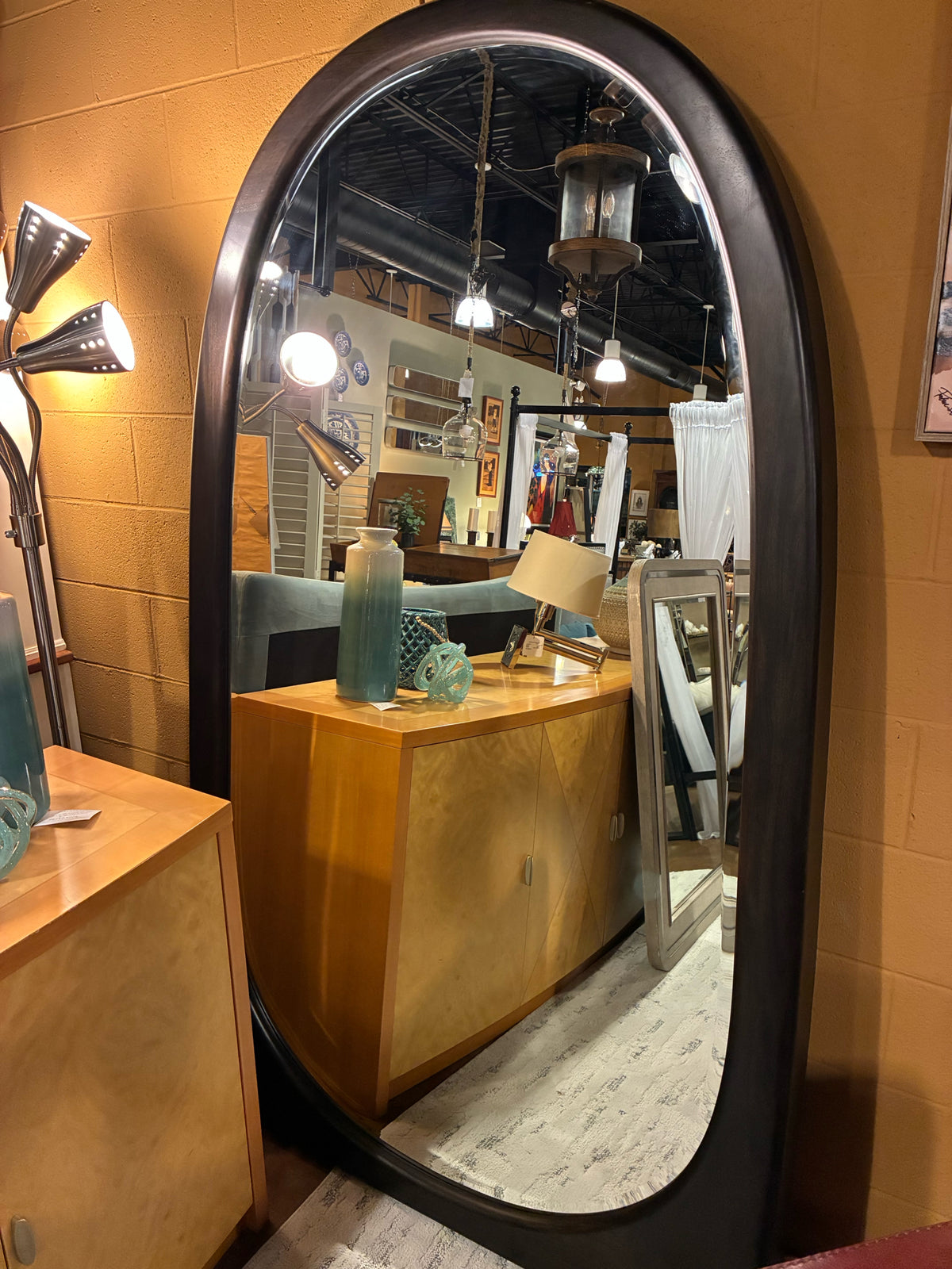 Oversized Black Arch Mirror