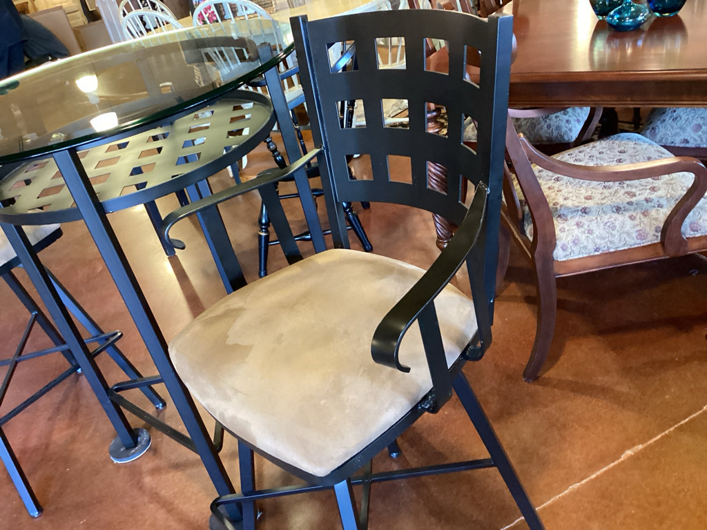 CHARLESTON FORGE Hand Forged Steel / Glass Bistro