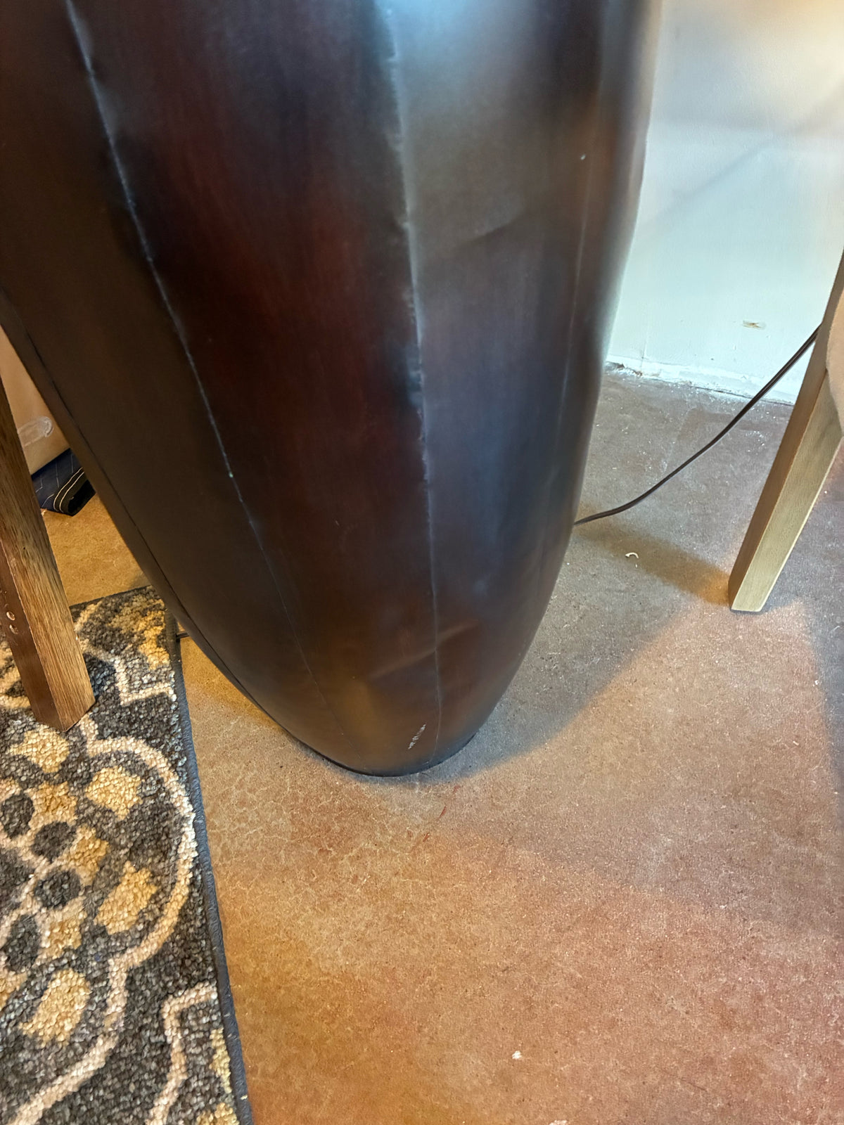 Oversized Metal Floor Vessel — 43.5" H