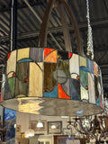 Contemporary Stined Art Glass Chandelier