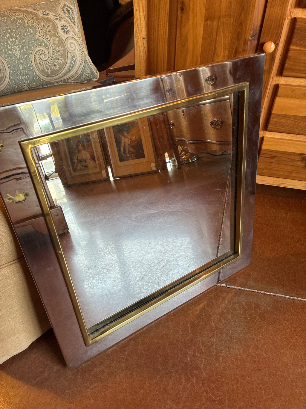 Mirror POTTERY BARN Silver/Gold w/tag