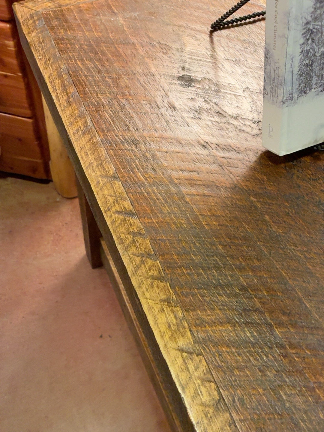 Rustic Rough-Sawn Wood End Table