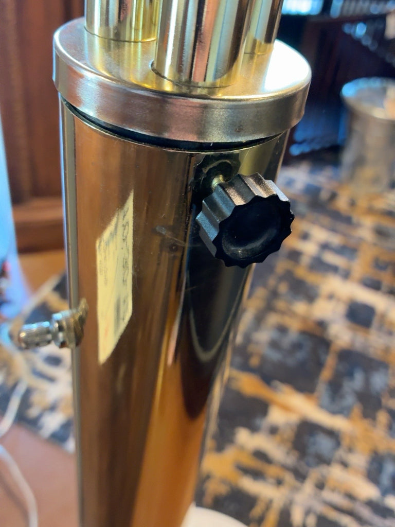 Vintage 3-Light Brass Arc Floor Lamp with Marble Base