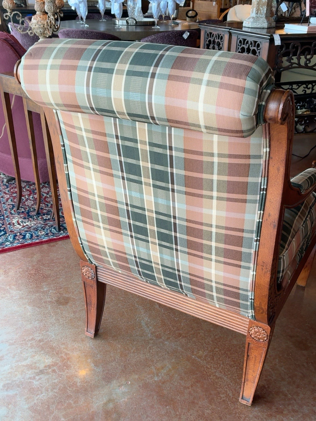 Century Furniture Carved Wood Lounge Chair