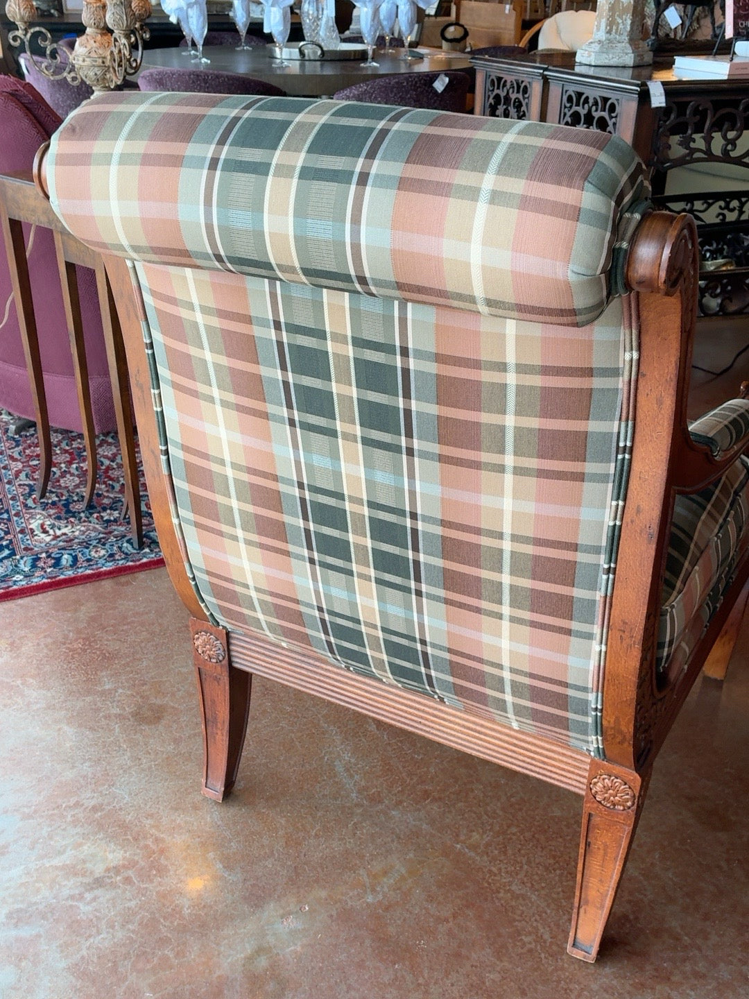 Century Furniture Carved Wood Lounge Chair