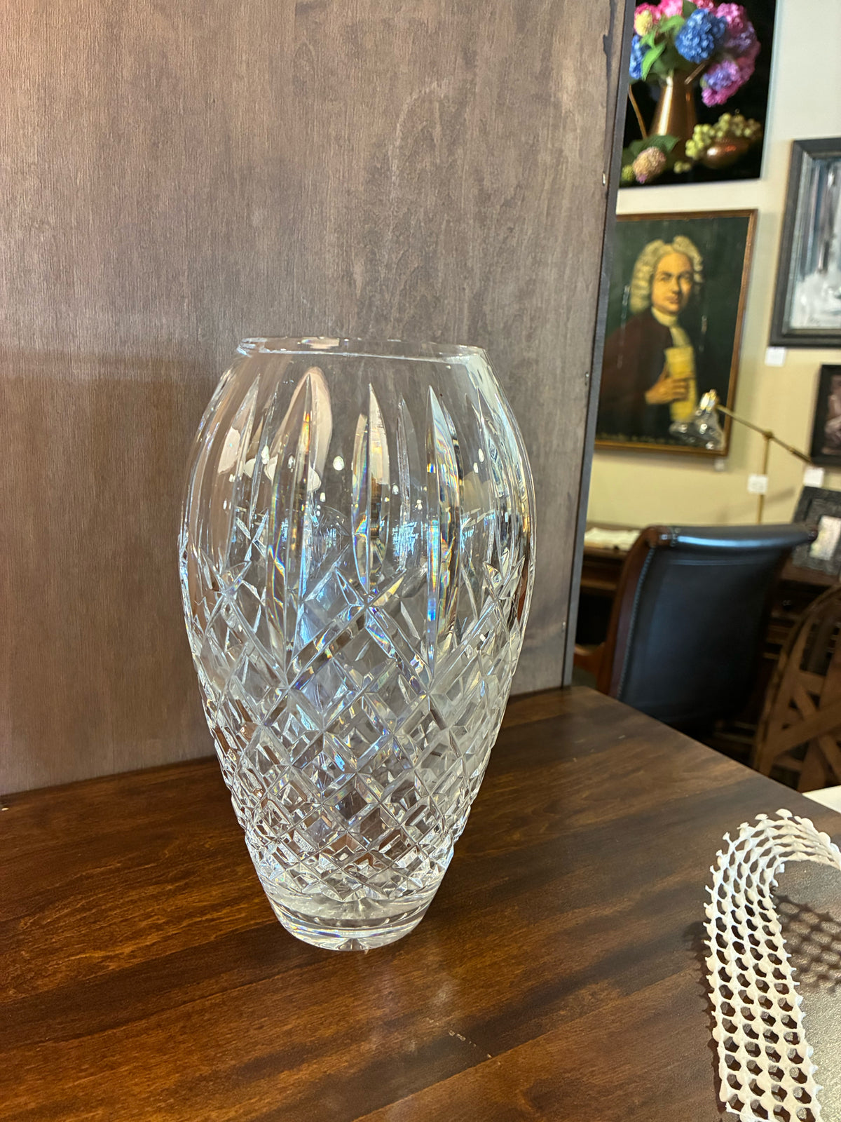Waterford  Lismore -Style Cut Crystal Vase