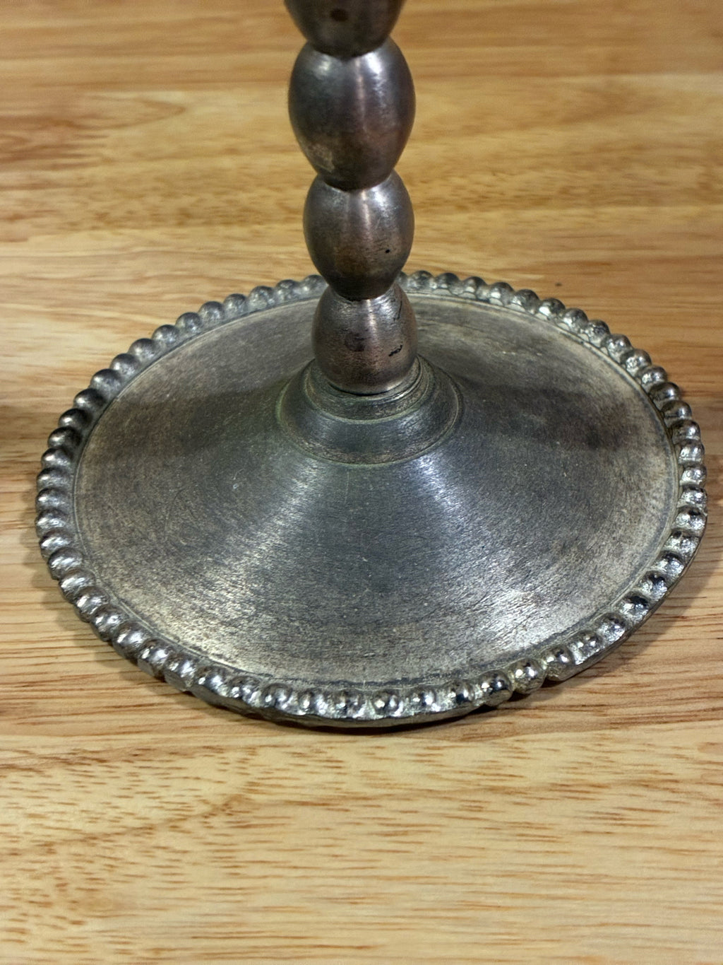 Vintage Powder Room Beaded Metal Candleholder