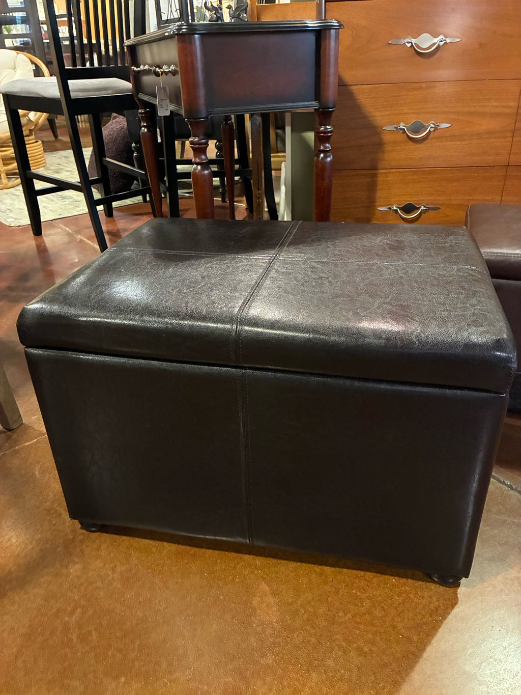 Smart Industry Faux Leather Storage Ottoman