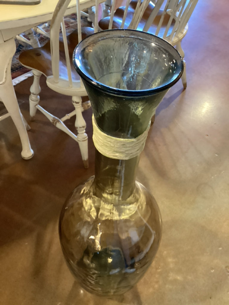 Vase|39.5"H x 6" opening with 12"D base|Oversized Smoked Glass Floor Vase