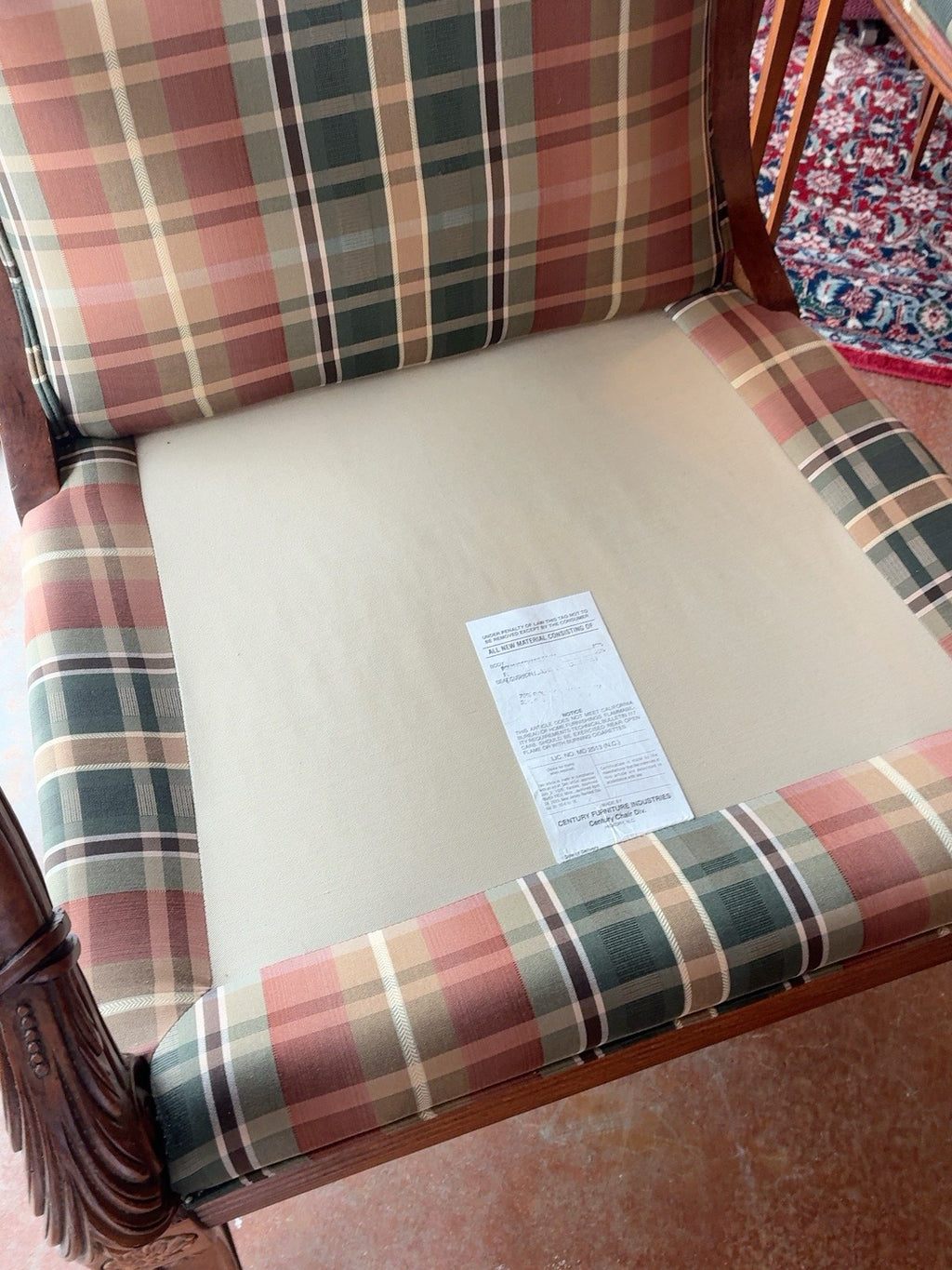 Century Furniture Carved Wood Lounge Chair