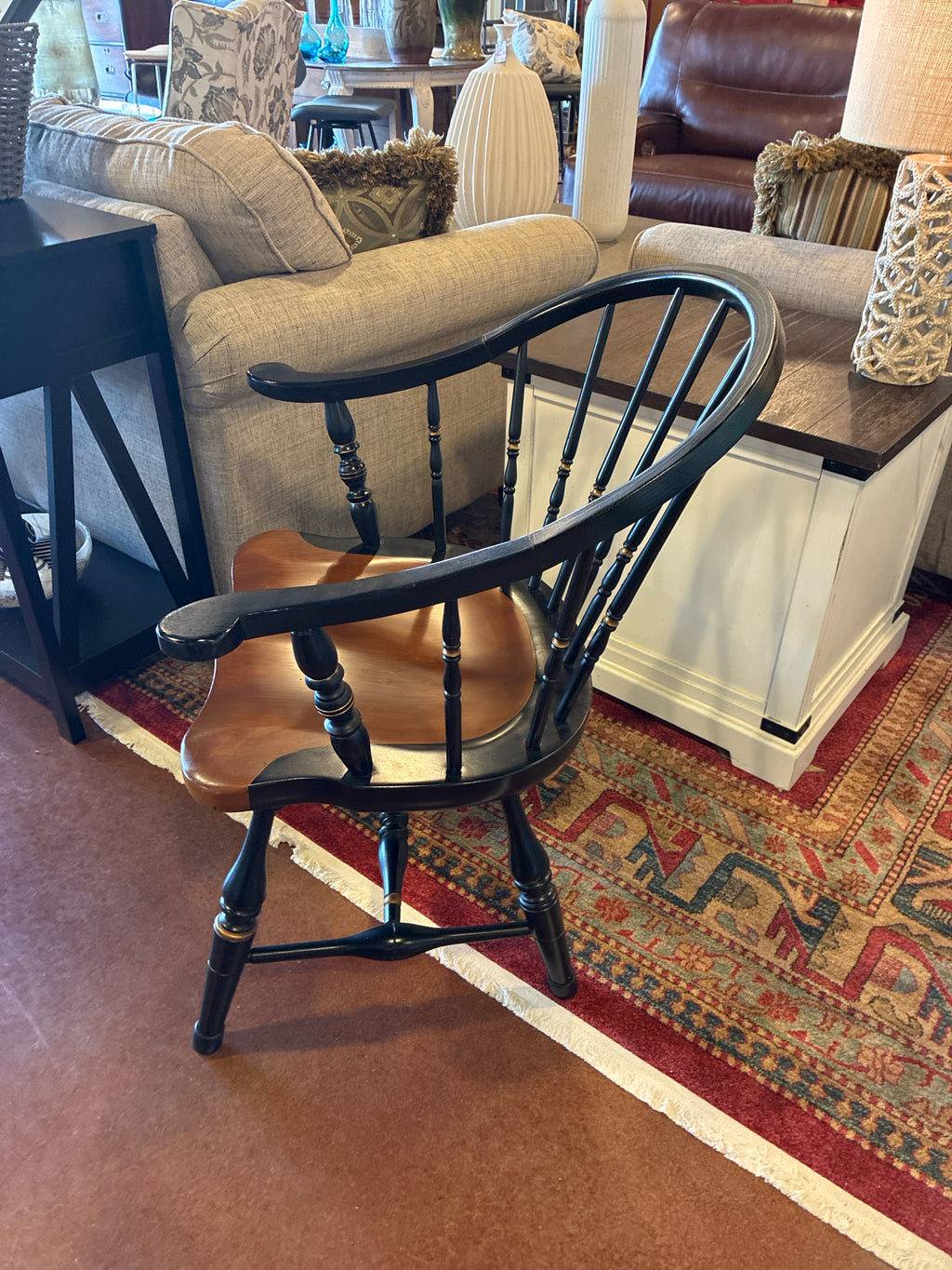 Chair|Ethan Allen|Windsor|Black