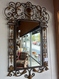 Oversized Ornate Iron & Gold Acanthus Wall Mirror