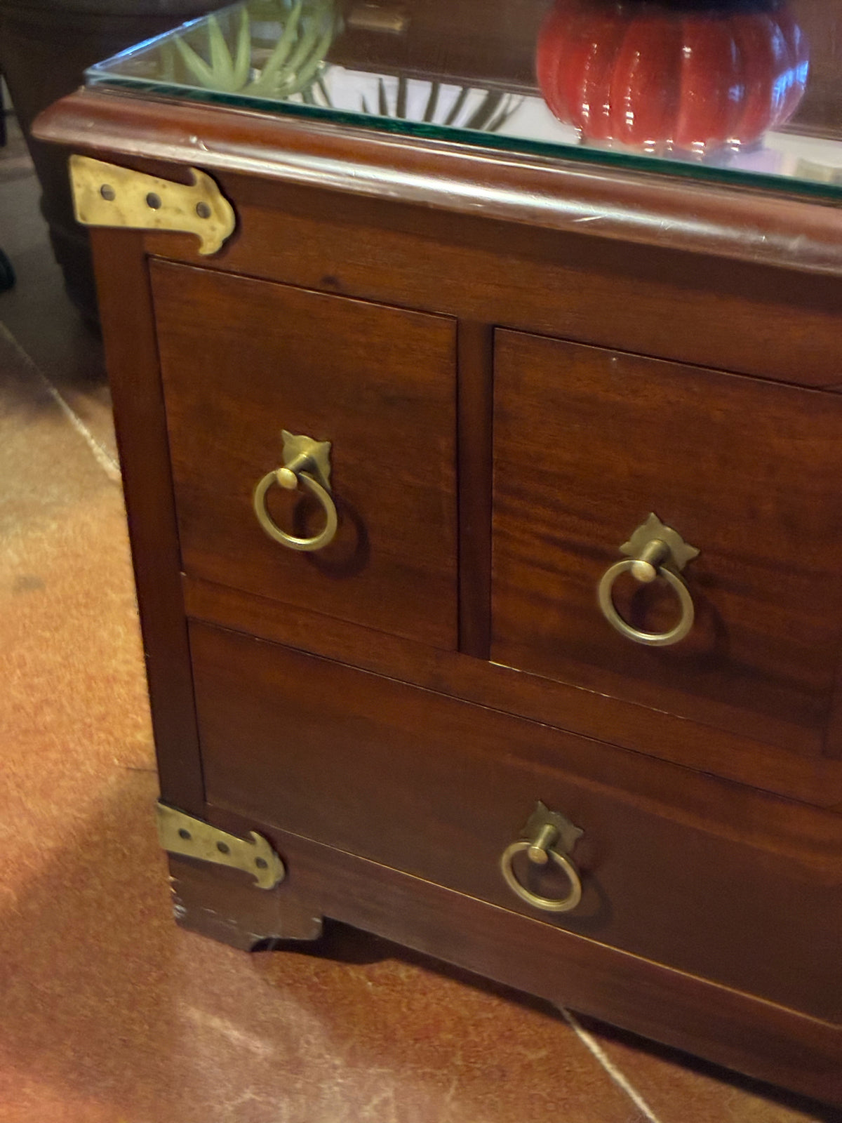 Campaign-Style 7-Drawer Coffee Table