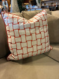 Oversized Embroidered Geometric Feather Pillow