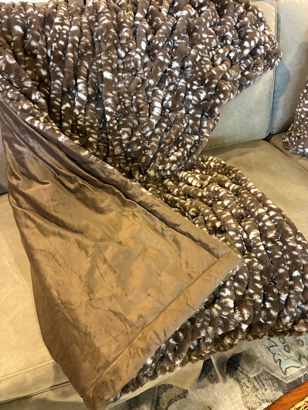 Soft Surroundings Faux Fawn Fur Throw