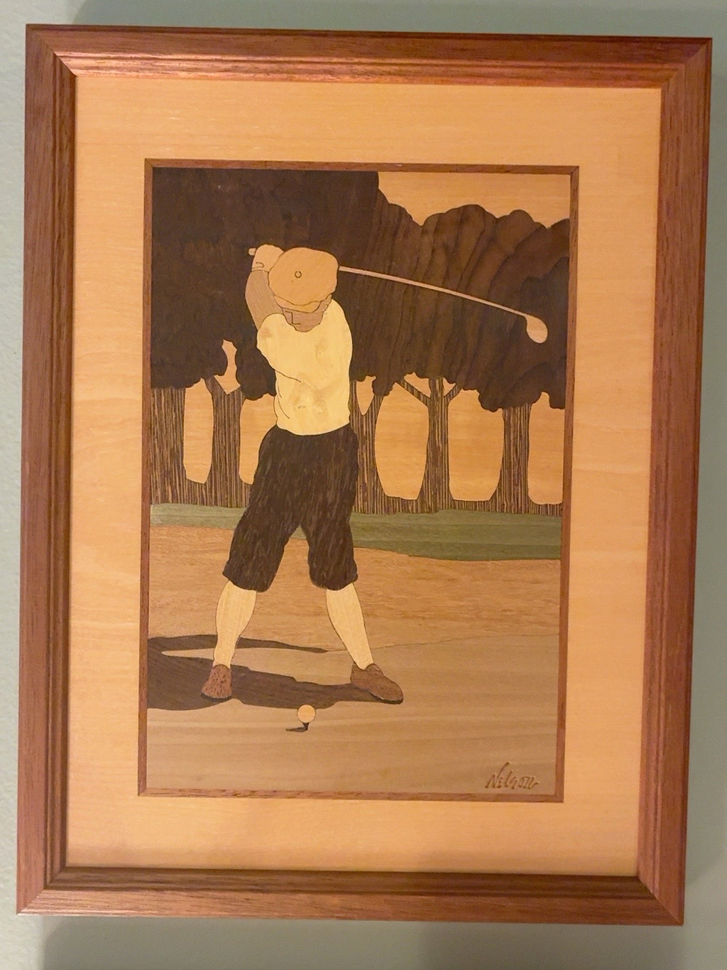 Hudson River Inlay signed Golf Marquety — PAIR