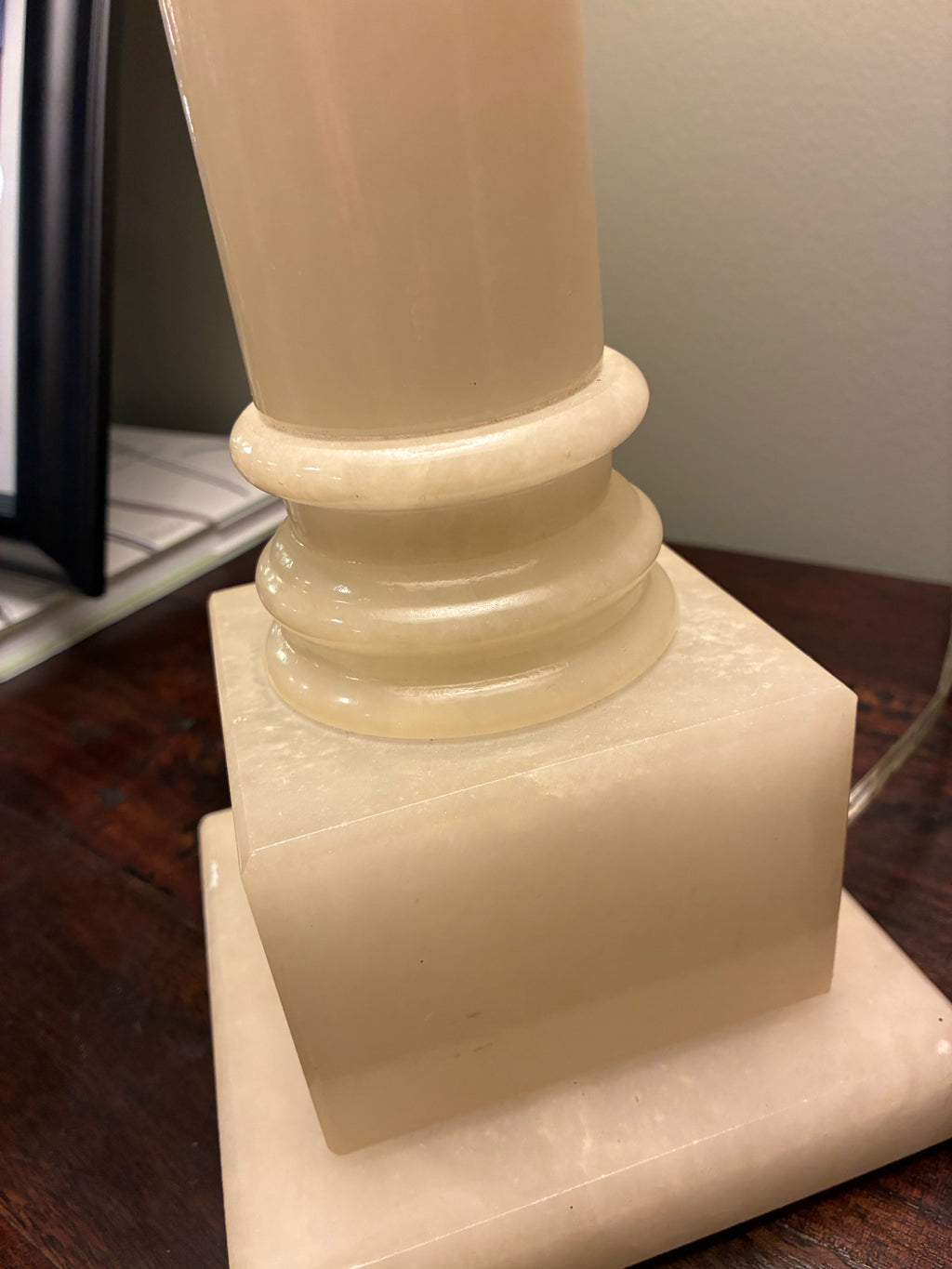 Spanish Alabaster Column Table Lamp